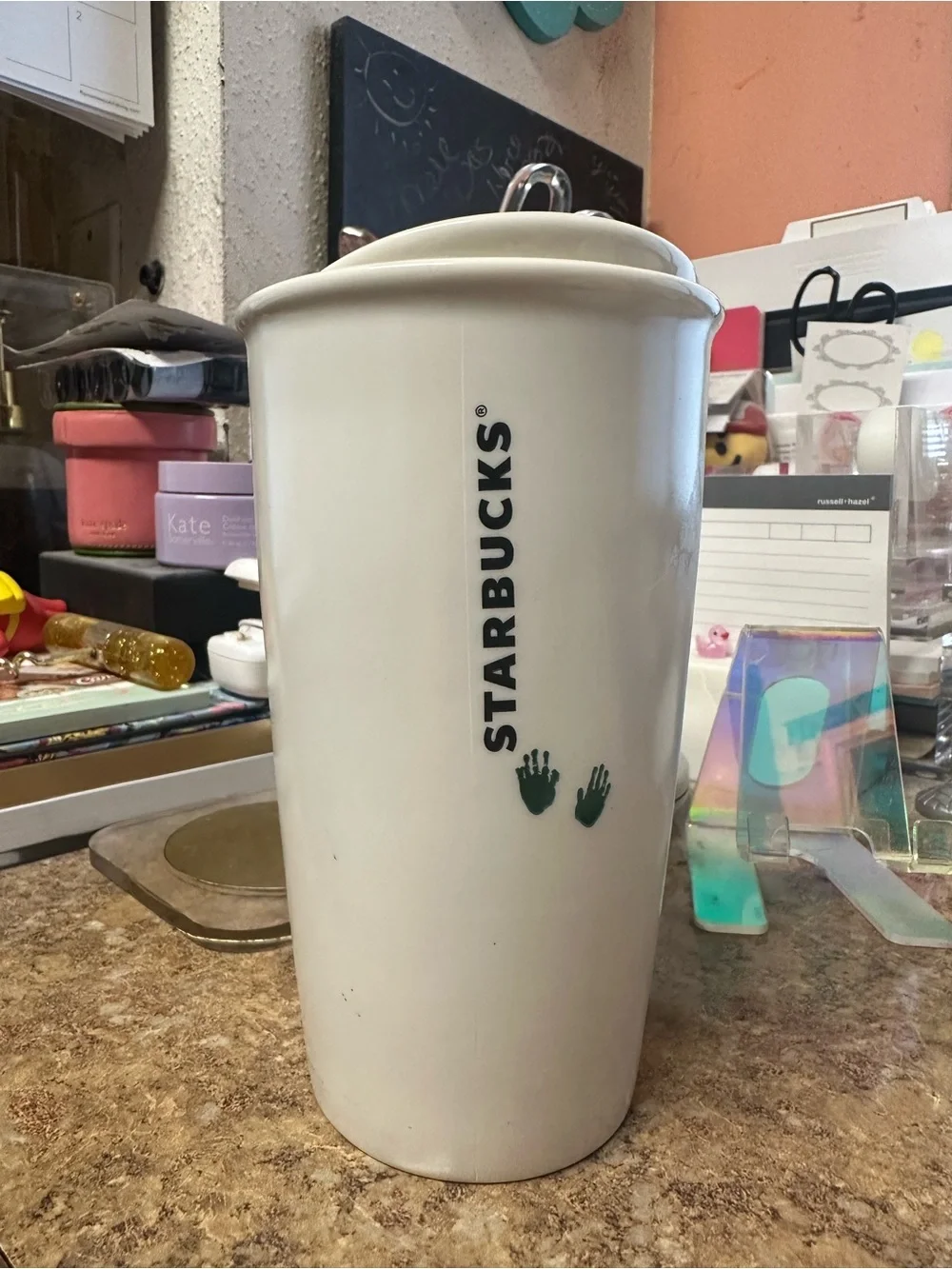 Starbucks Boy Painter Double Wall Traveler 12 Oz
